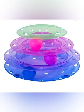 Catstages Meowsome Tower of Tracks Interactive Cat Toy with 3 Spinning Balls, Mu